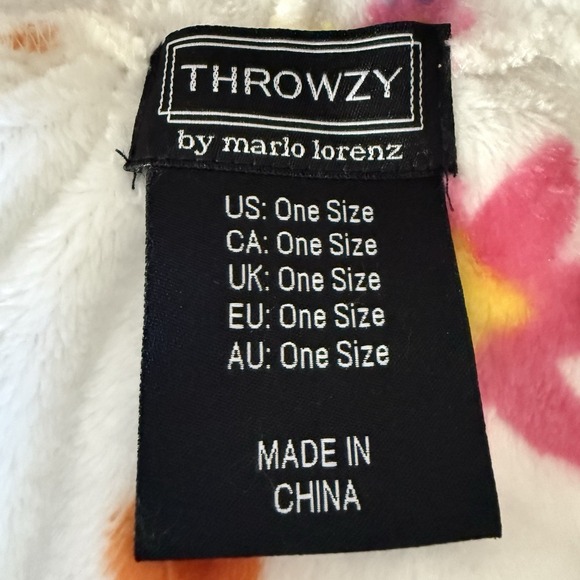 THROWZY MARLO LORENZ PULLOVER  Peace Signs PINK Flowers One Size - Picture 6 of 11